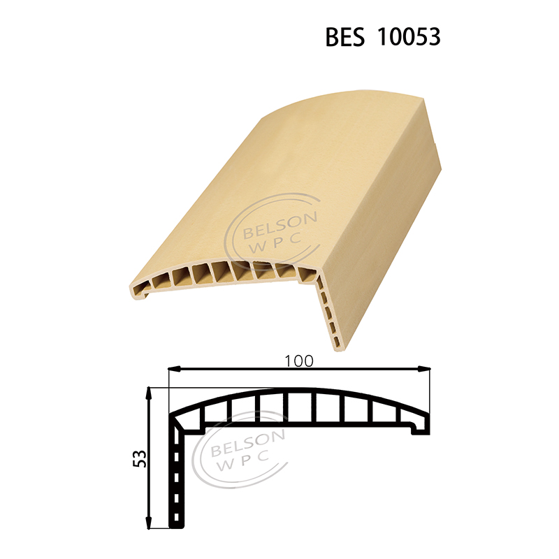 Belson WPC BES-10053 길이 맞춤형 10cm 너비 원형 WPC Architrave는 특수 고객 WPC 도어 라인을 위해 설계되었습니다.